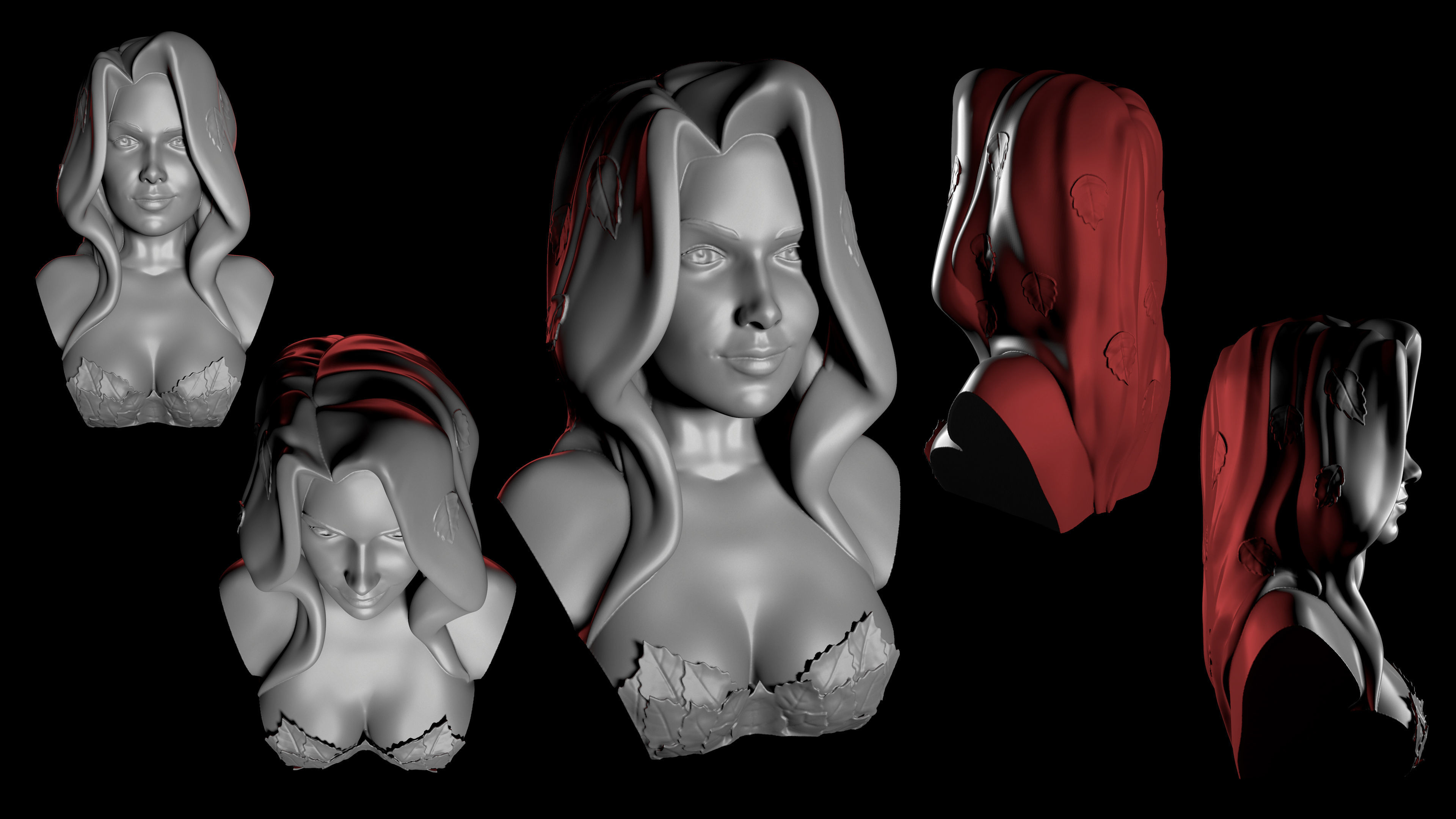 Bust - Poison Ivy 3D print model_8