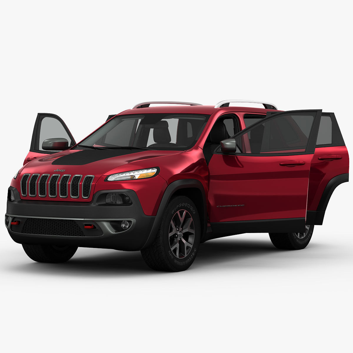 Jeep Cherokee Trailhawk 2014 detailed interior 3D model_13