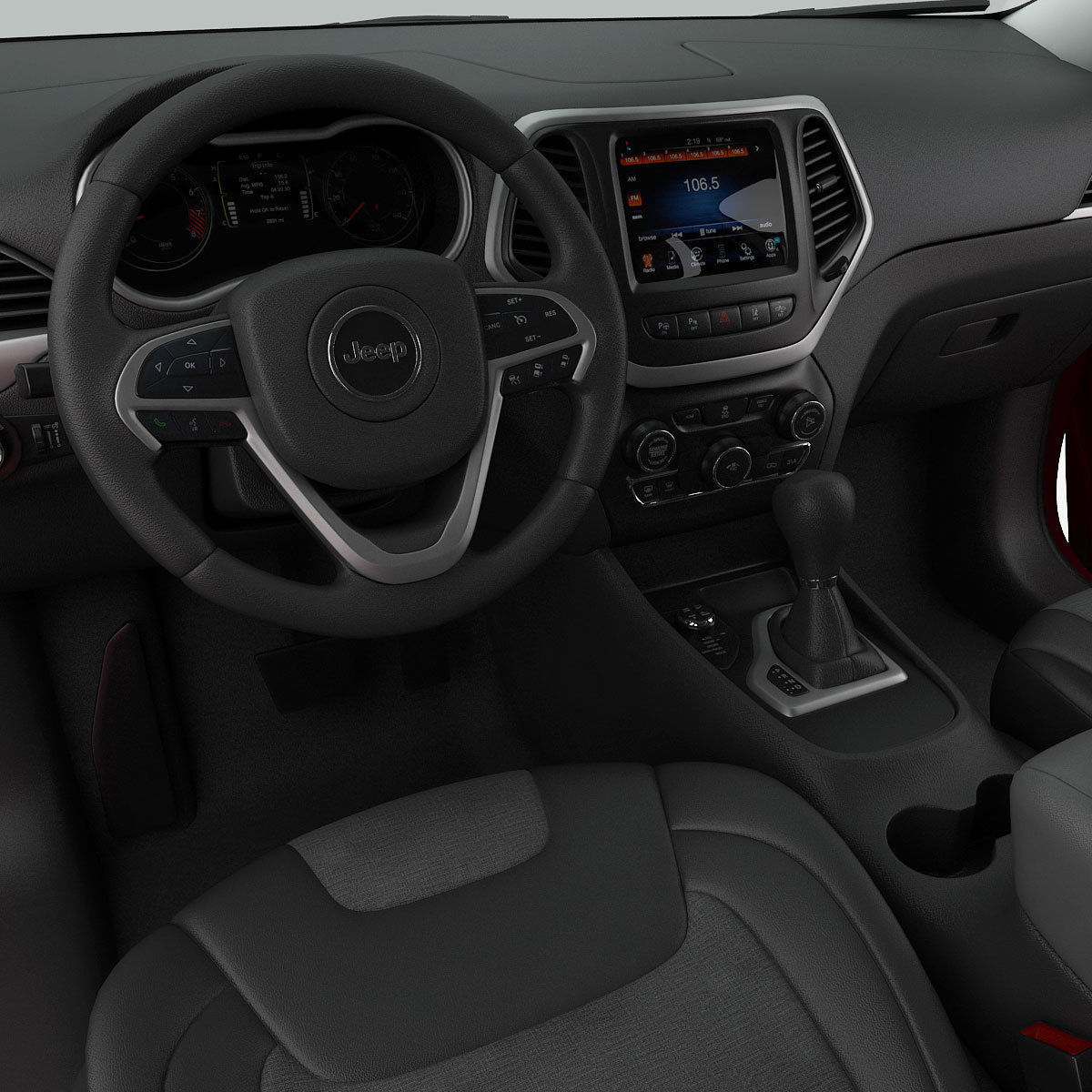 Jeep Cherokee Trailhawk 2014 detailed interior 3D model_19