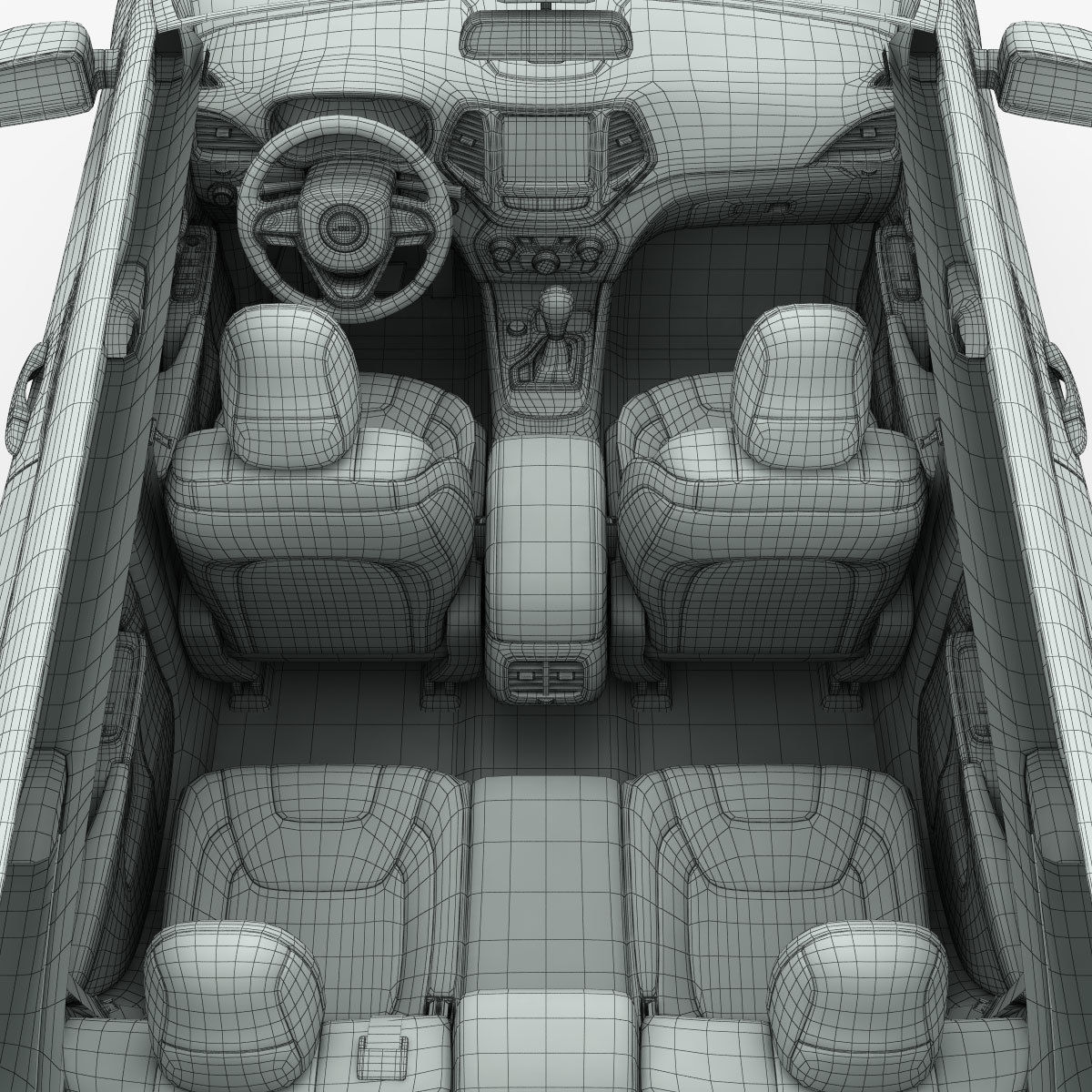 Jeep Cherokee Trailhawk 2014 detailed interior 3D model_25