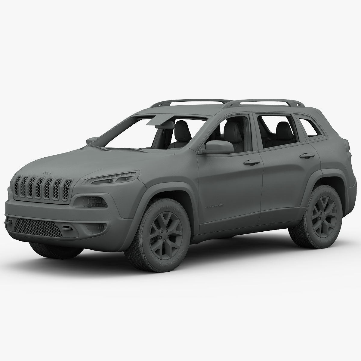 Jeep Cherokee Trailhawk 2014 detailed interior 3D model_26