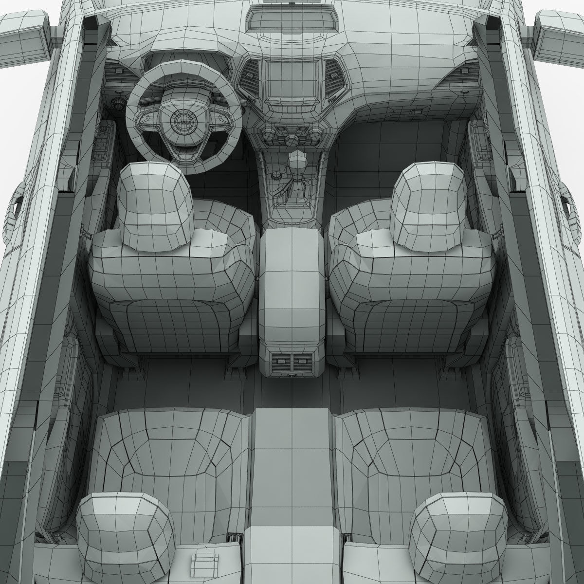 Jeep Cherokee Trailhawk 2014 detailed interior 3D model_24