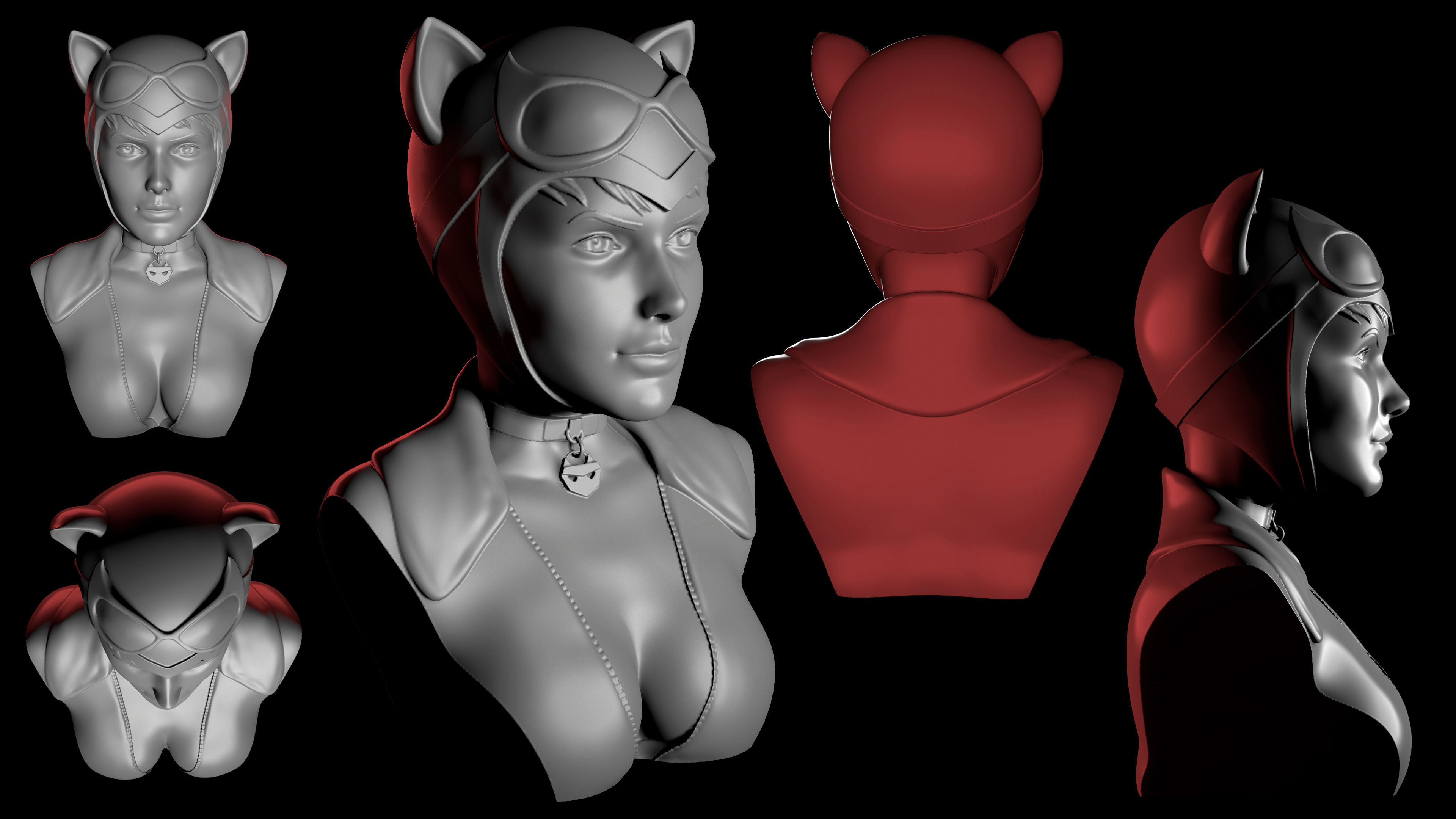 Bust - Catwoman 3D print model_9