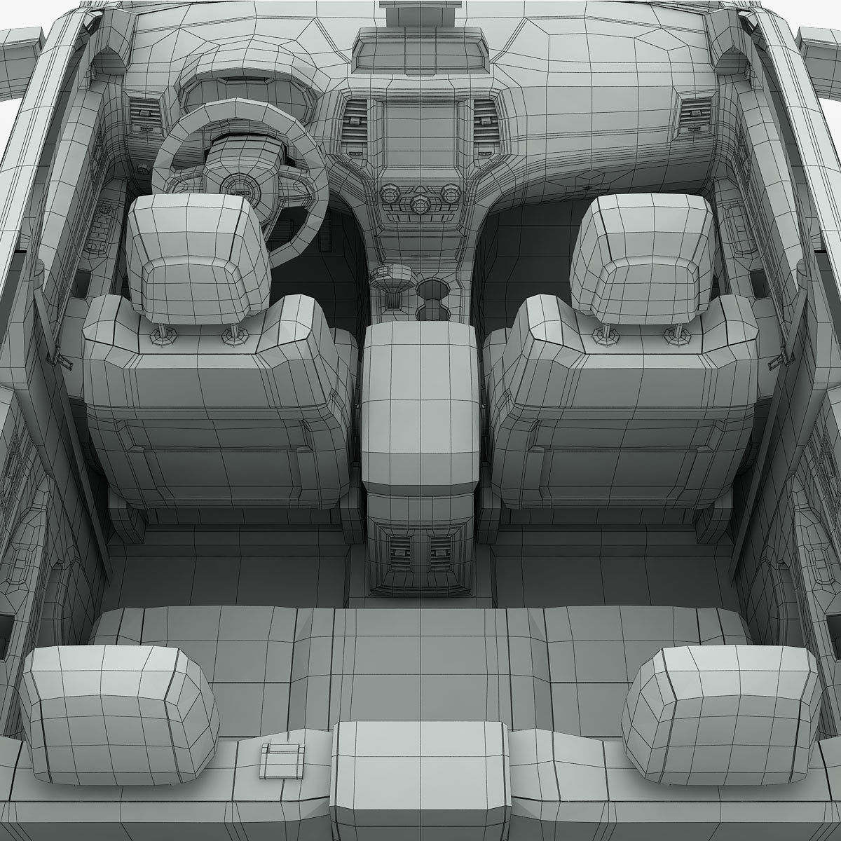 Jeep Grand Cherokee 2014 detailed interior 3D model_24