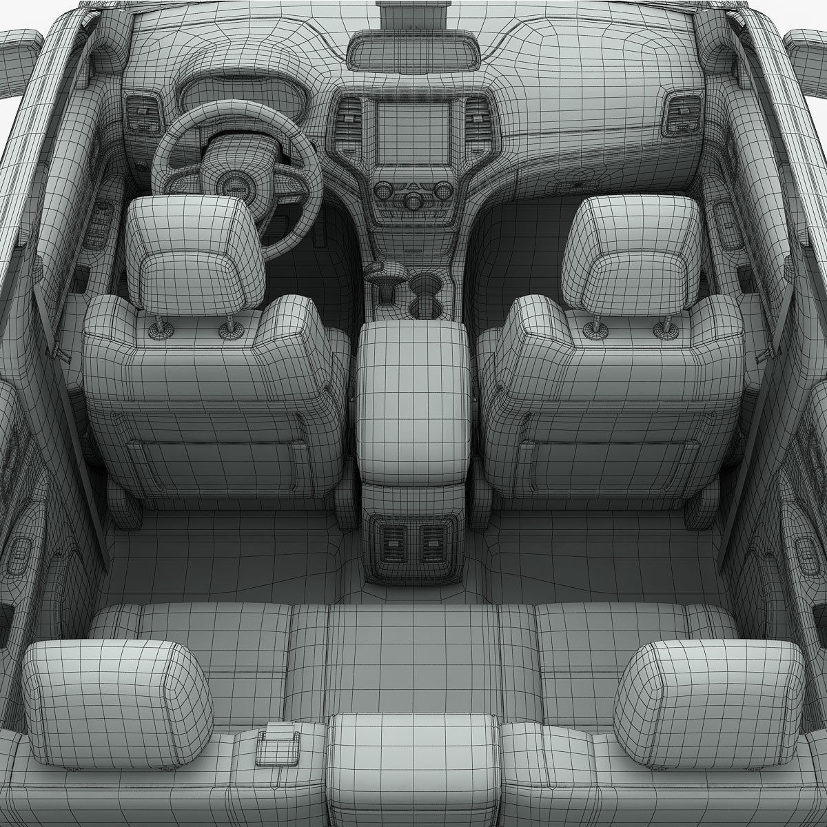 Jeep Grand Cherokee 2014 detailed interior 3D model_25