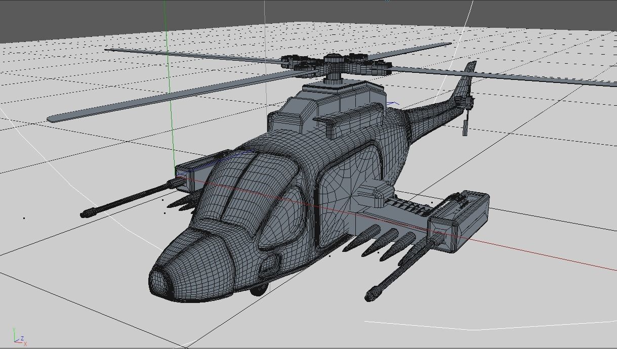 Military Attack Helicopter 3d Model Low-poly 3D model_4