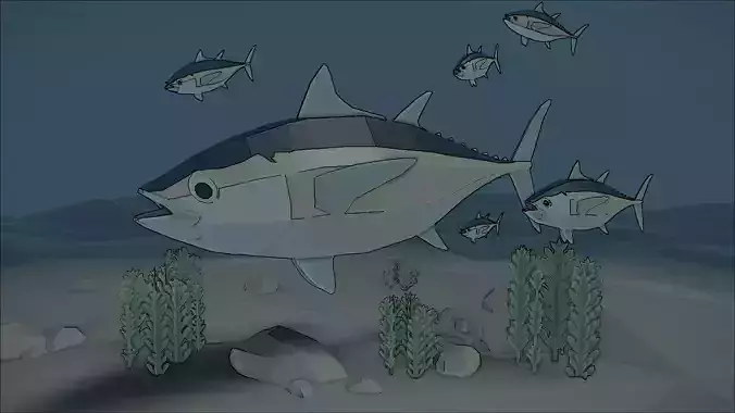 low poly tuna fish