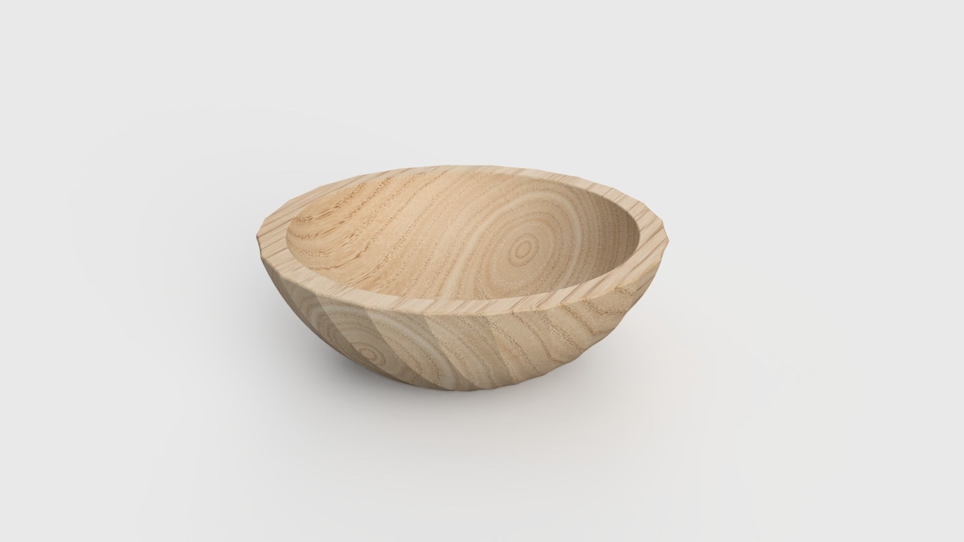 Wooden Spiral Bowl - Olio Collection Free 3D model_1