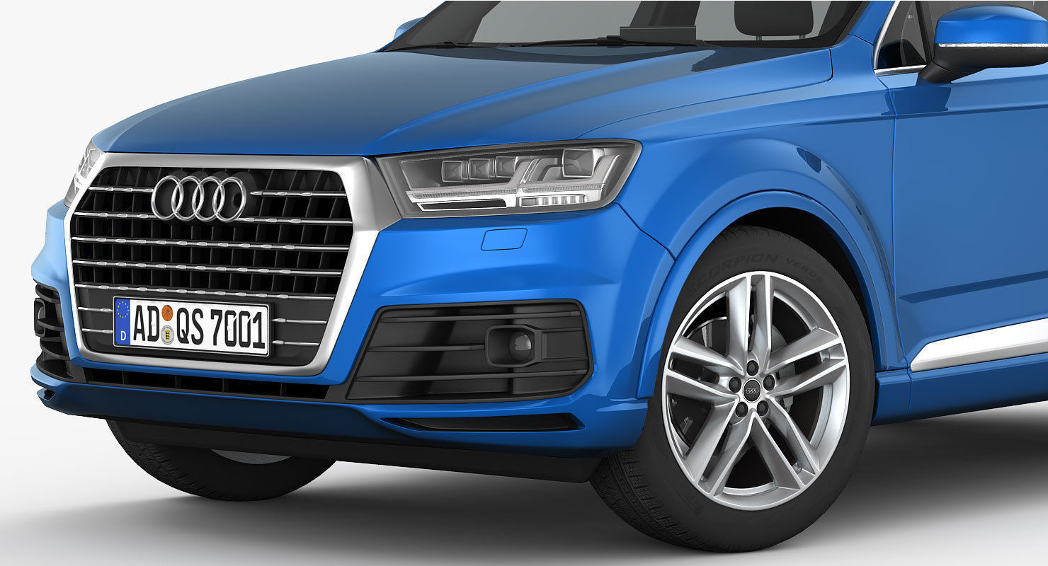 Audi Q7 S-Line 2016 detailed interior 3D model_5