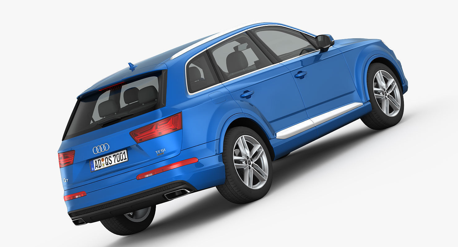 Audi Q7 S-Line 2016 detailed interior 3D model_1