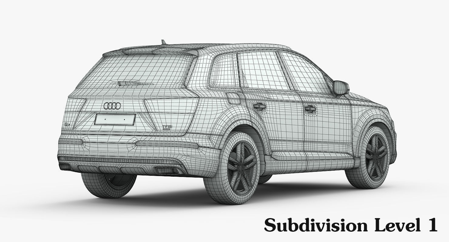 Audi Q7 S-Line 2016 detailed interior 3D model_23