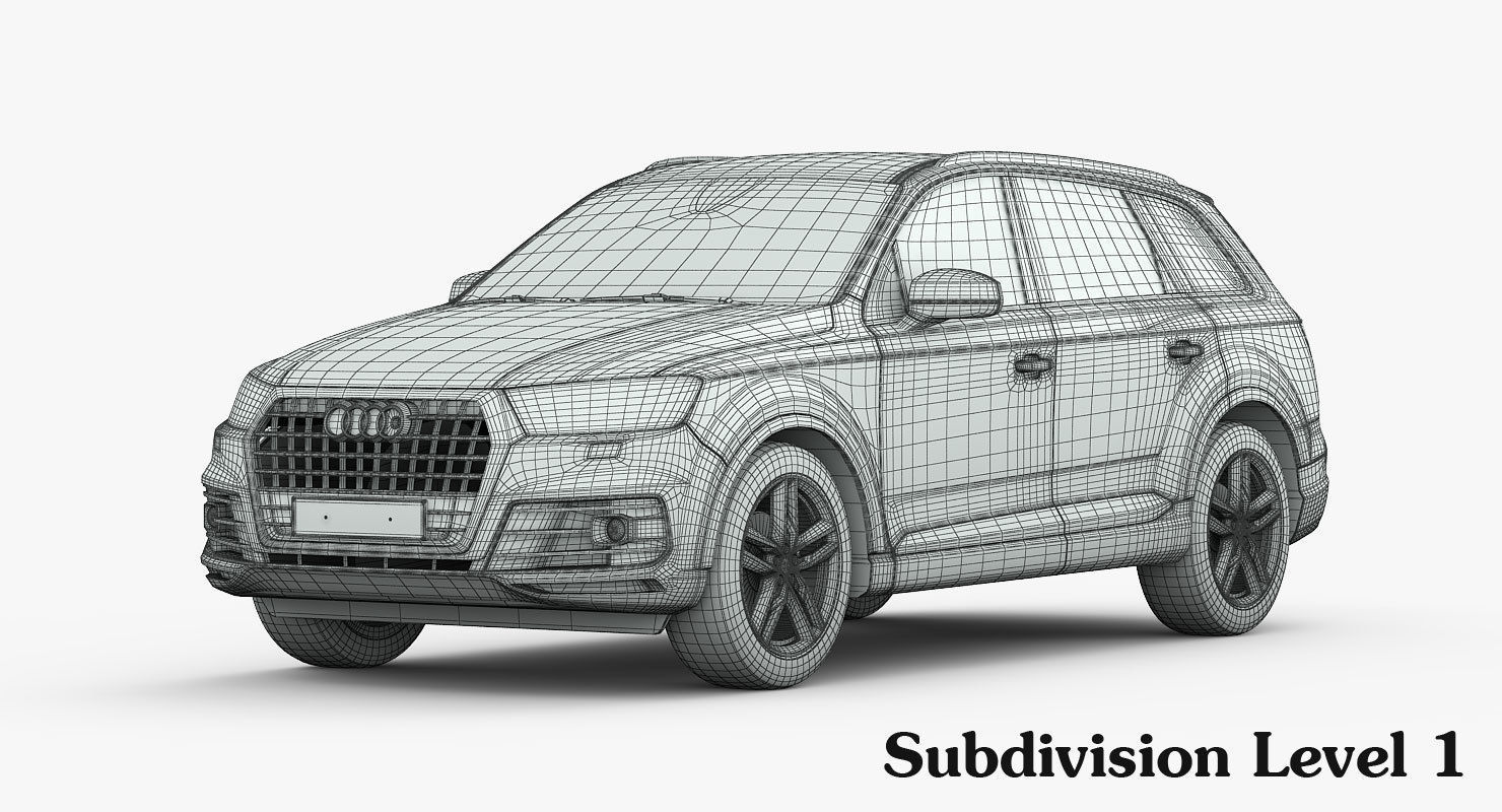 Audi Q7 S-Line 2016 detailed interior 3D model_21