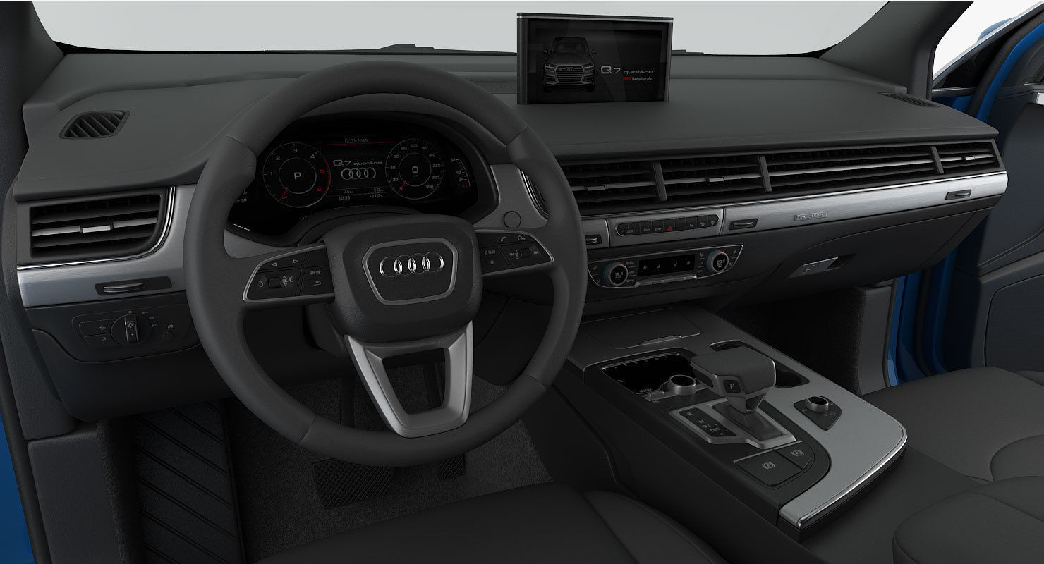 Audi Q7 S-Line 2016 detailed interior 3D model_19