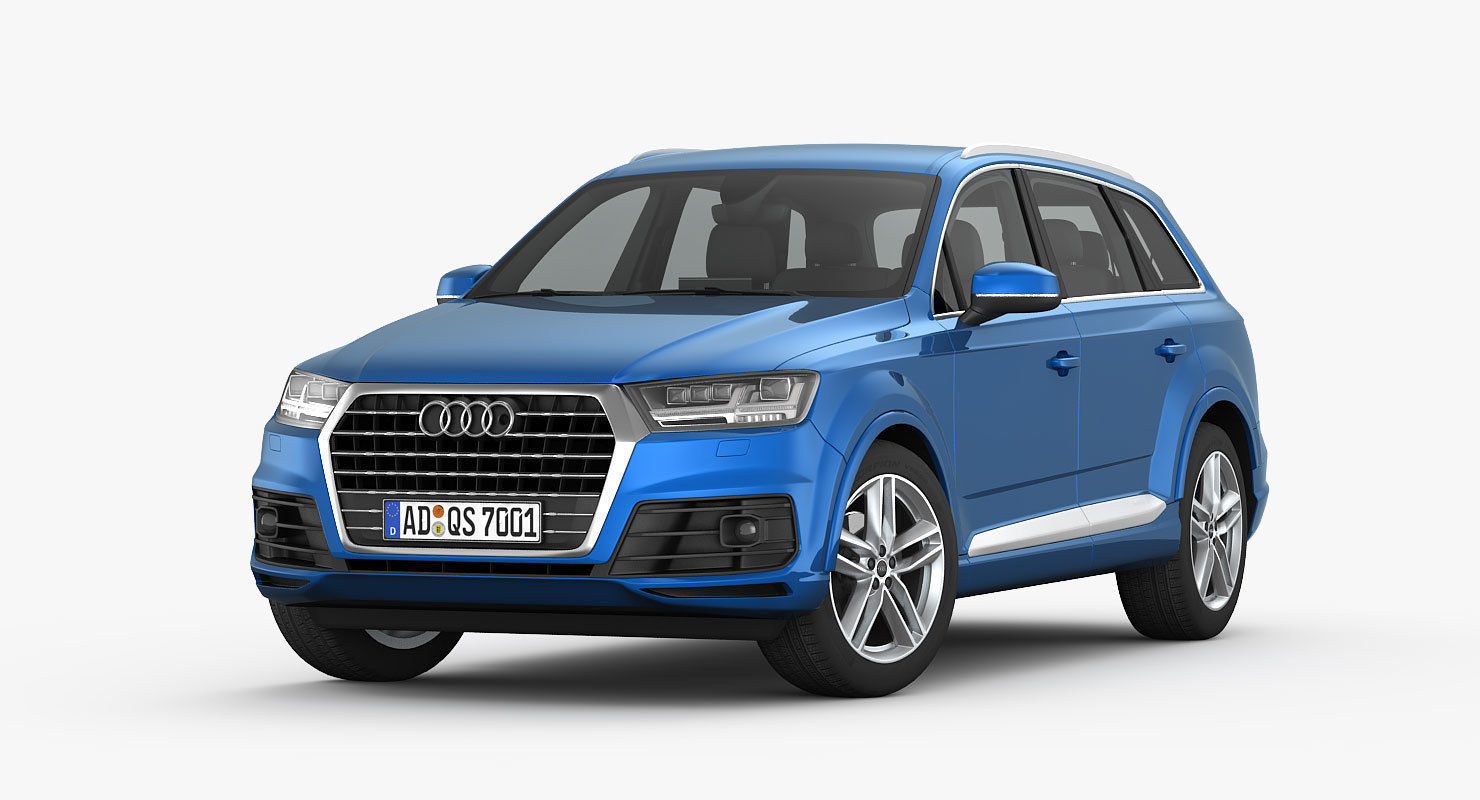 Audi Q7 S-Line 2016 detailed interior 3D model_2