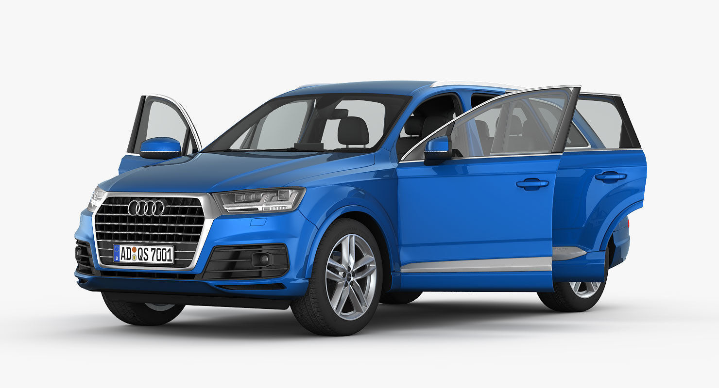 Audi Q7 S-Line 2016 detailed interior 3D model_13