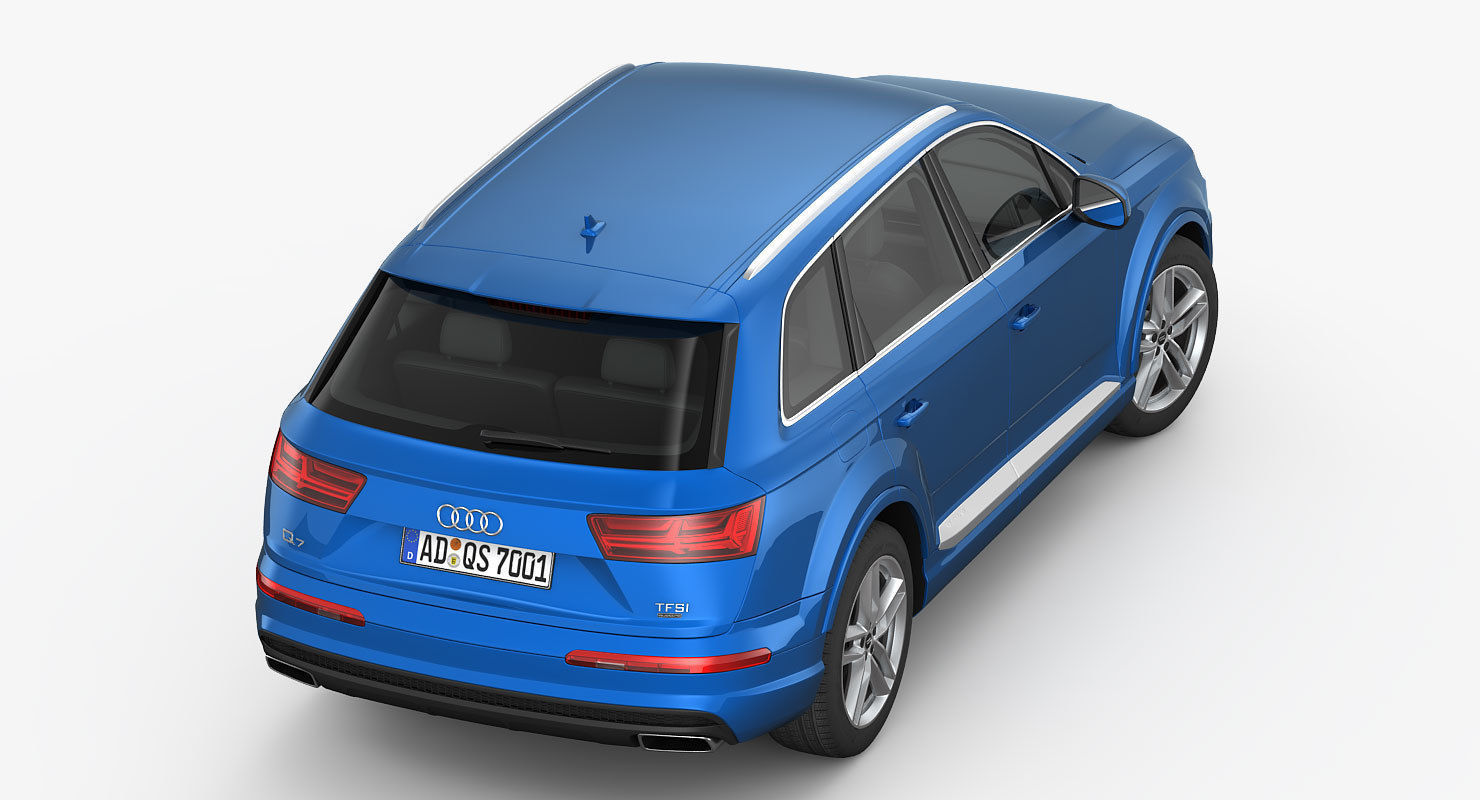 Audi Q7 S-Line 2016 detailed interior 3D model_9