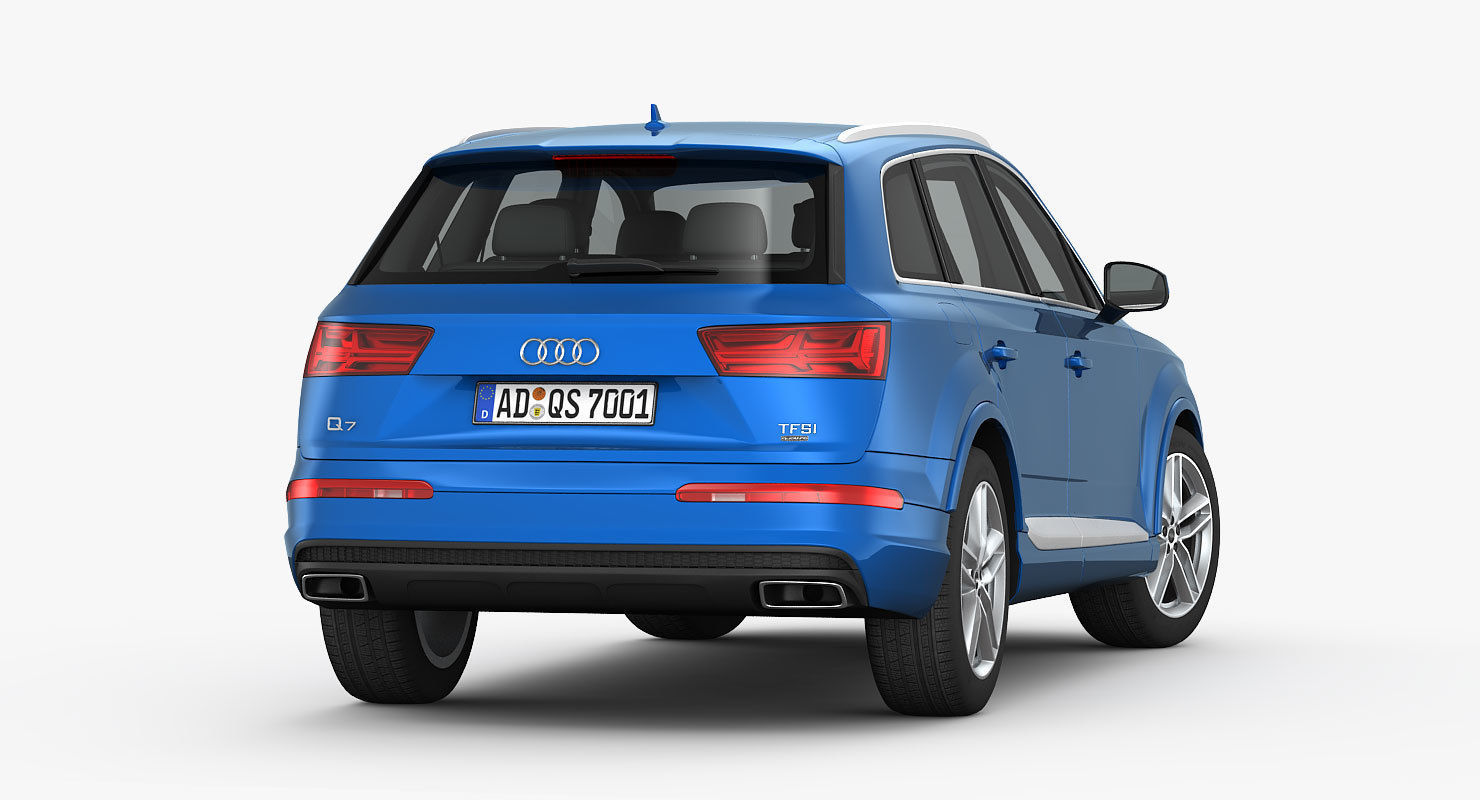 Audi Q7 S-Line 2016 detailed interior 3D model_7