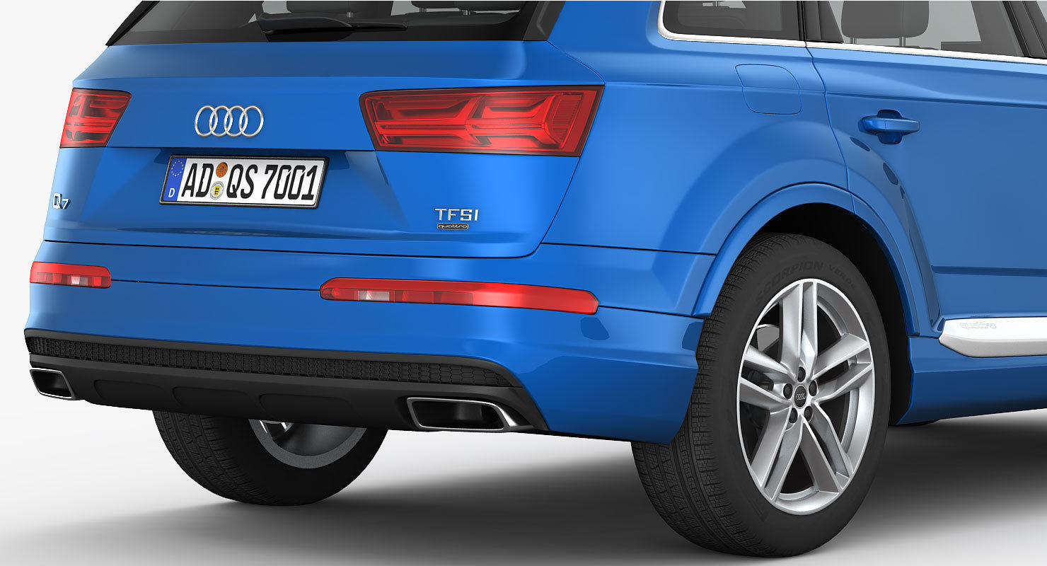 Audi Q7 S-Line 2016 detailed interior 3D model_4
