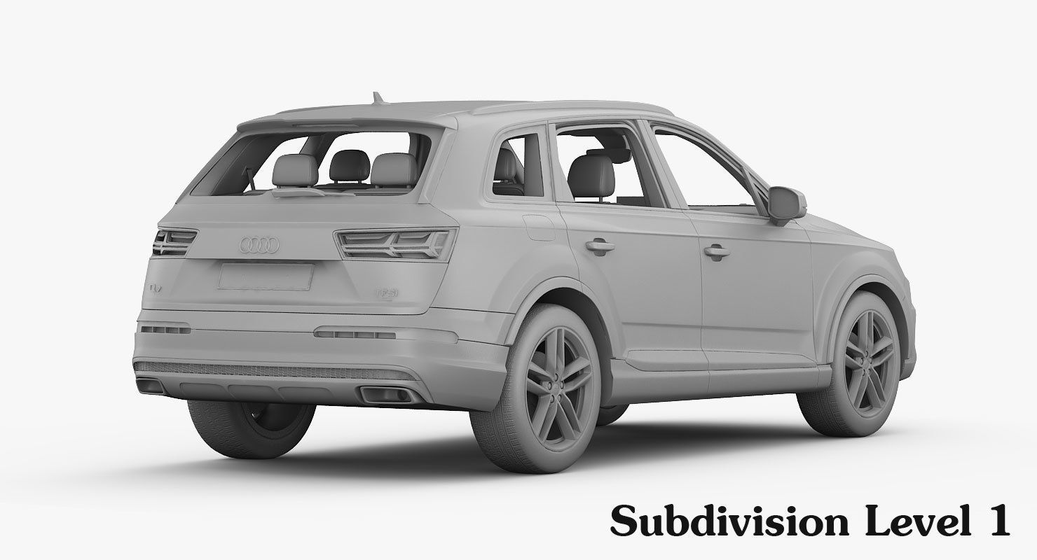 Audi Q7 S-Line 2016 detailed interior 3D model_27