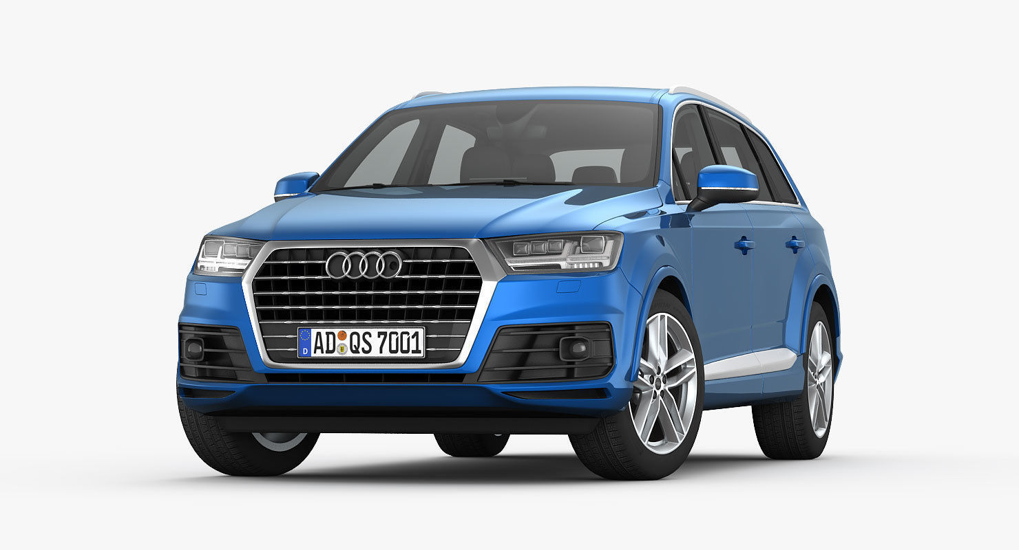 Audi Q7 S-Line 2016 detailed interior 3D model_8