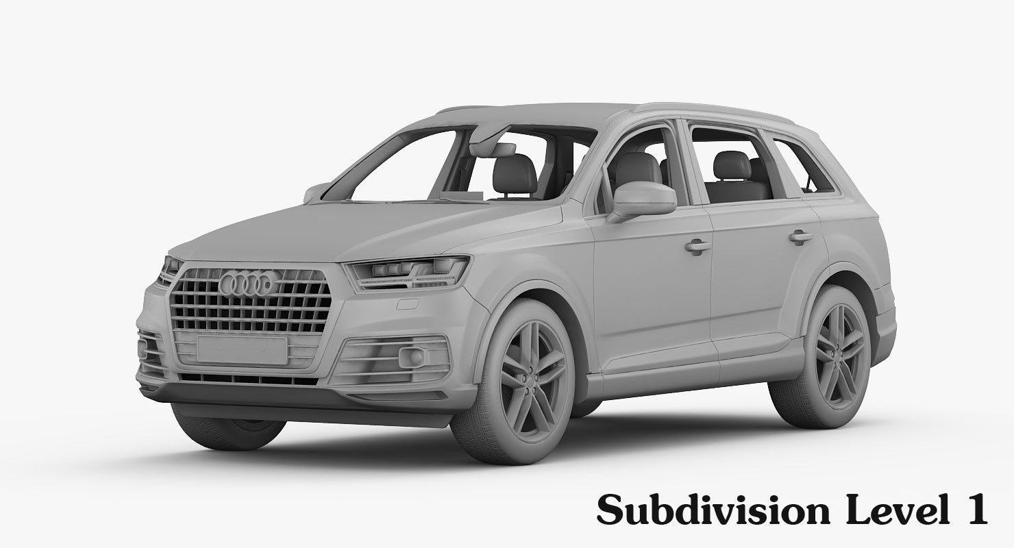 Audi Q7 S-Line 2016 detailed interior 3D model_26