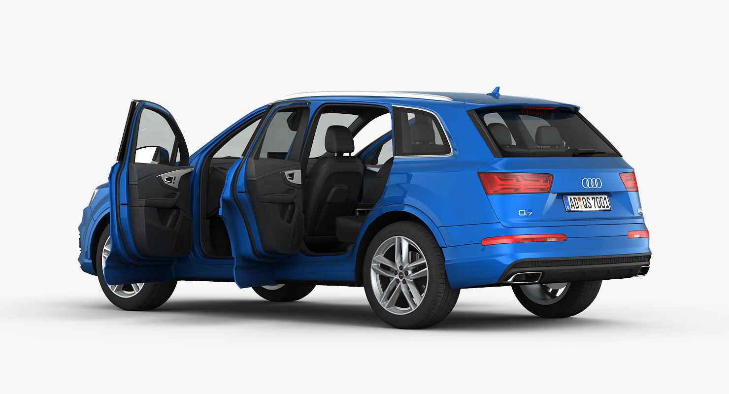 Audi Q7 S-Line 2016 detailed interior 3D model_14