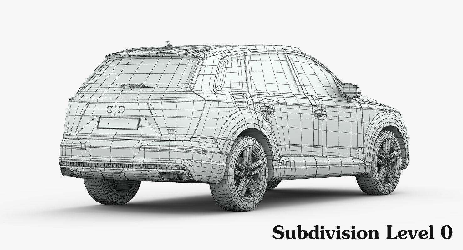 Audi Q7 S-Line 2016 detailed interior 3D model_20