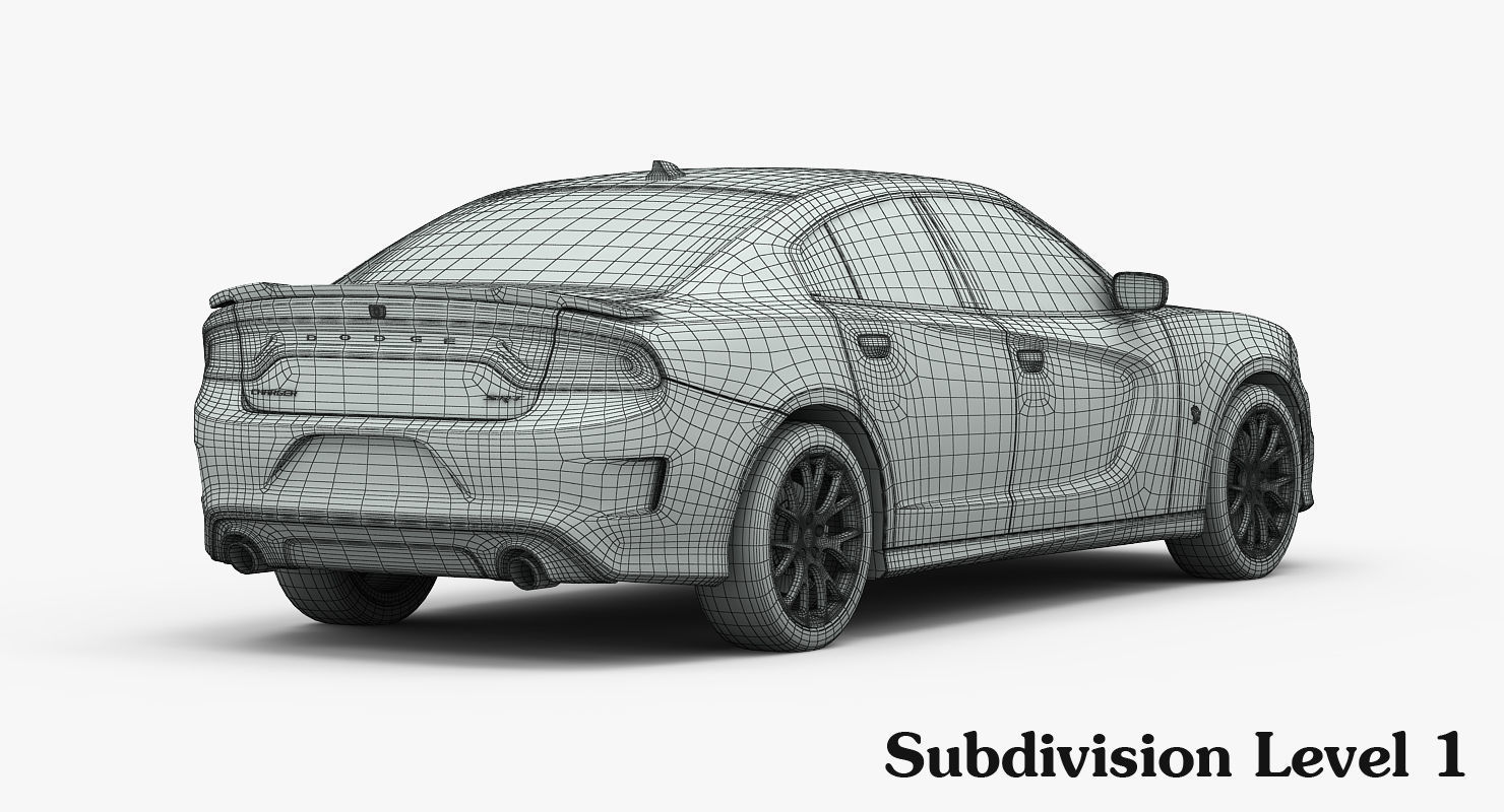 Dodge Charger SRT Hellcat 2015 detailed interior 3D model_25