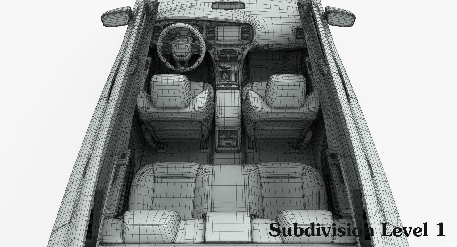 Dodge Charger SRT Hellcat 2015 detailed interior 3D model_27