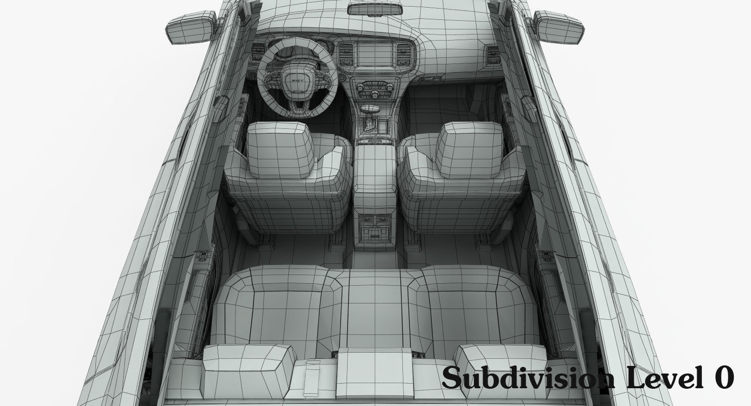 Dodge Charger SRT Hellcat 2015 detailed interior 3D model_26