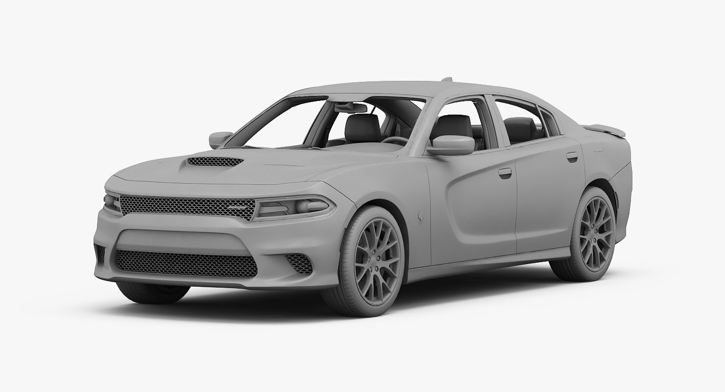 Dodge Charger SRT Hellcat 2015 detailed interior 3D model_28