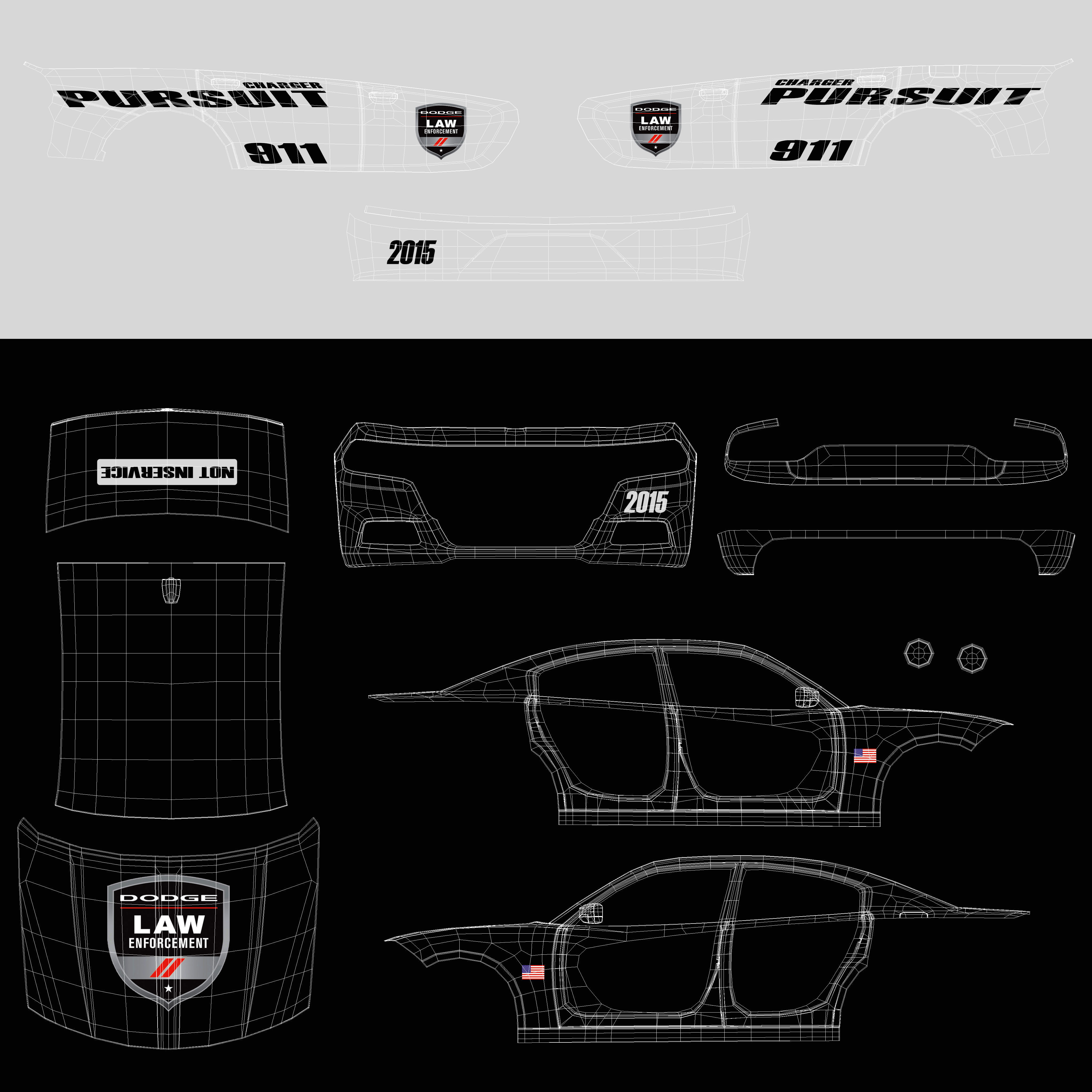 Dodge Charger Pursuit 2015 detailed interior 3D model_28