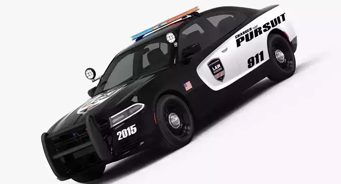 Dodge Charger Pursuit 2015 detailed interior 3D model