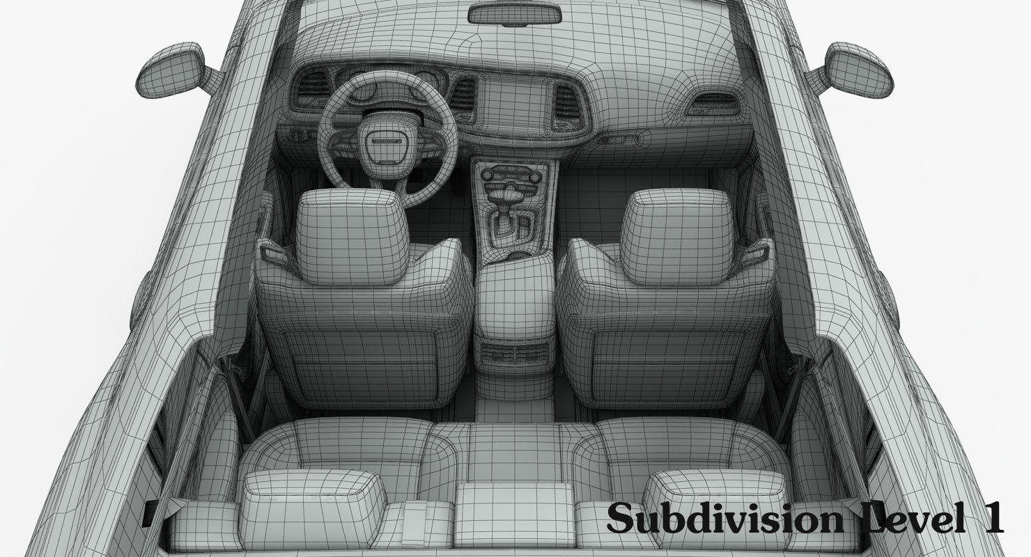 Dodge Challenger RT Shaker 2015 detailed interior 3D model_26