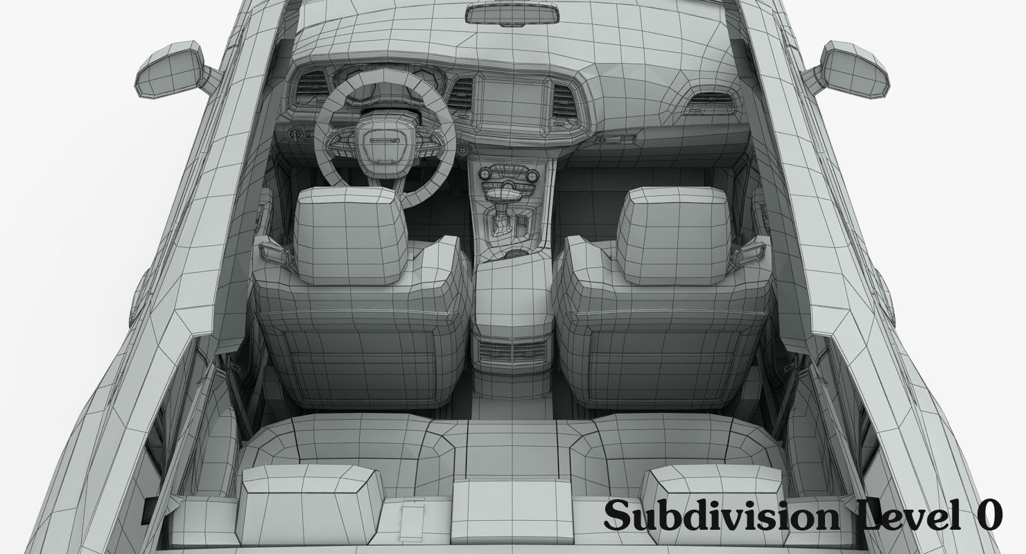 Dodge Challenger RT Shaker 2015 detailed interior 3D model_25