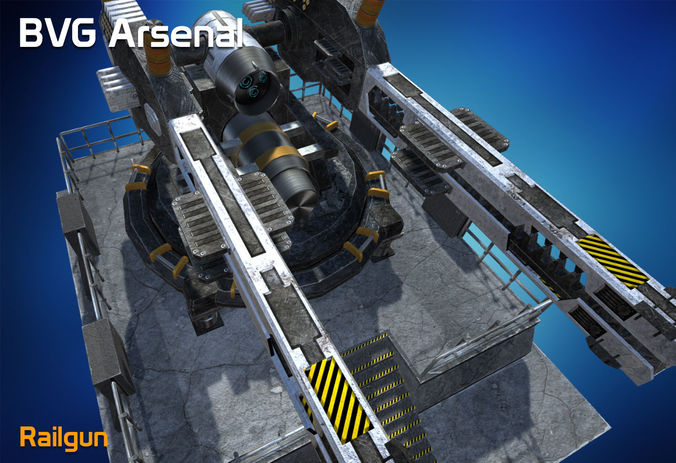 Railgun - HQ Low-poly 3D model