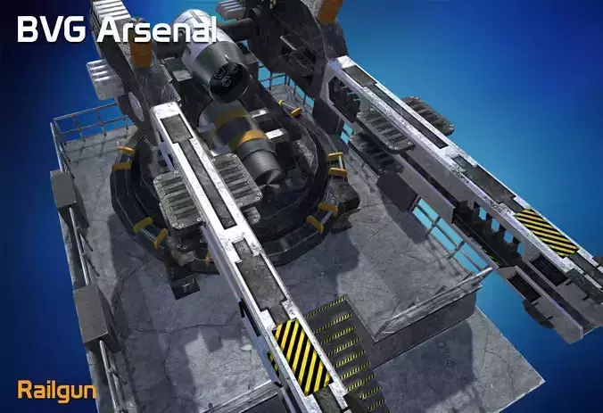 Railgun - HQ Low-poly 3D model