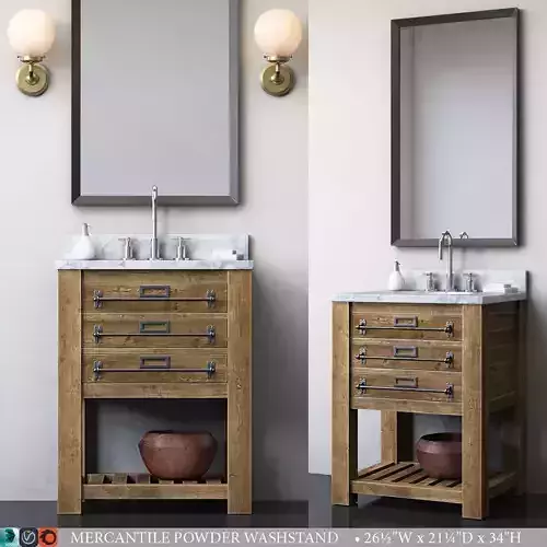 MERCANTILE POWDER WASHSTAND 3D model