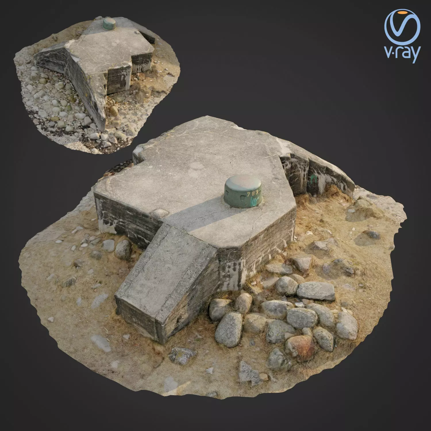 3d scanned Bunker A 3D model_0