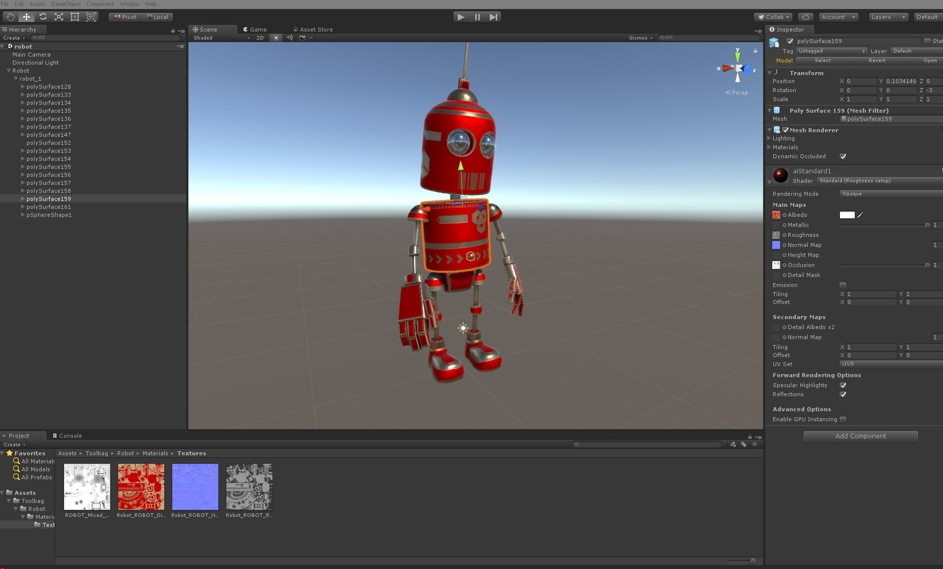 Robot AR VR Unreal and unity Low-poly 3D model_6