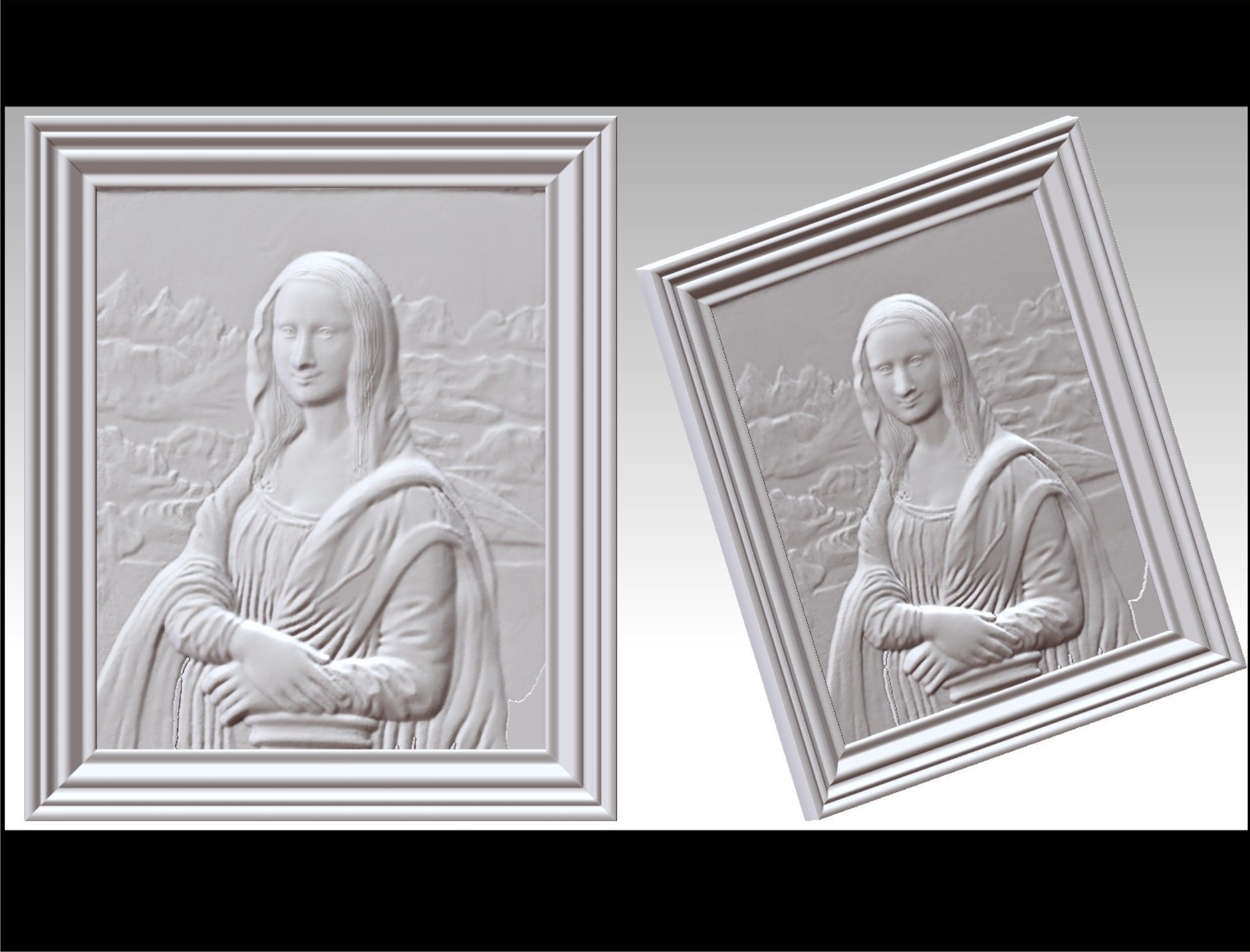 The Mona Lisa 3D print model_3