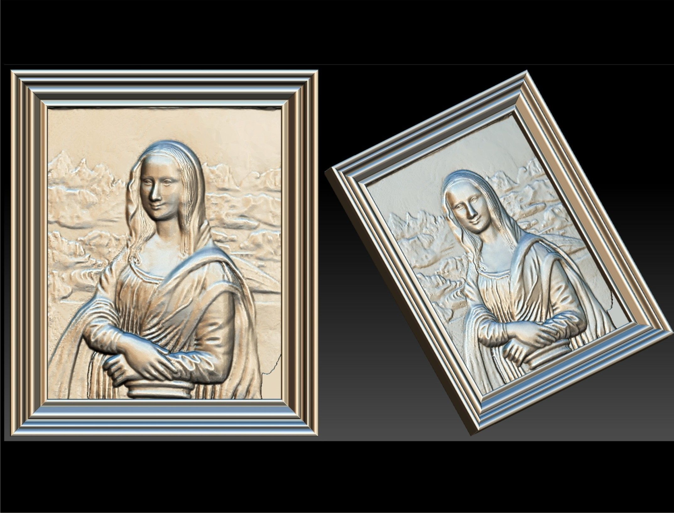 The Mona Lisa 3D print model_2
