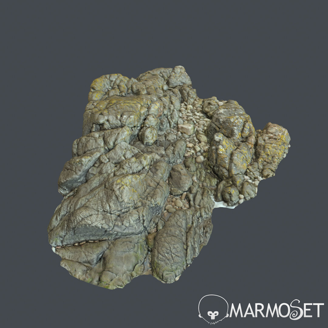 3d scanned rock cliff L 3D model_1