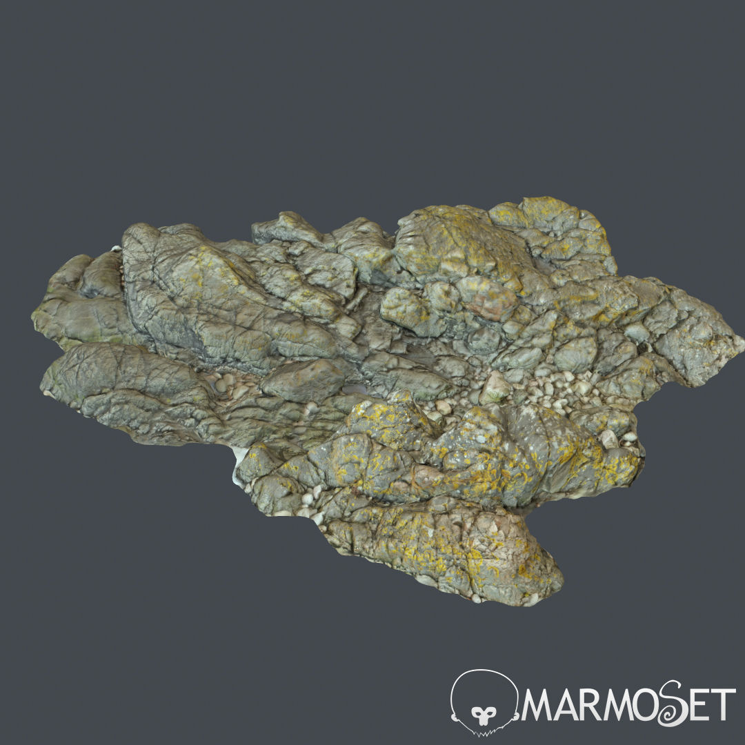 3d scanned rock cliff L 3D model_2