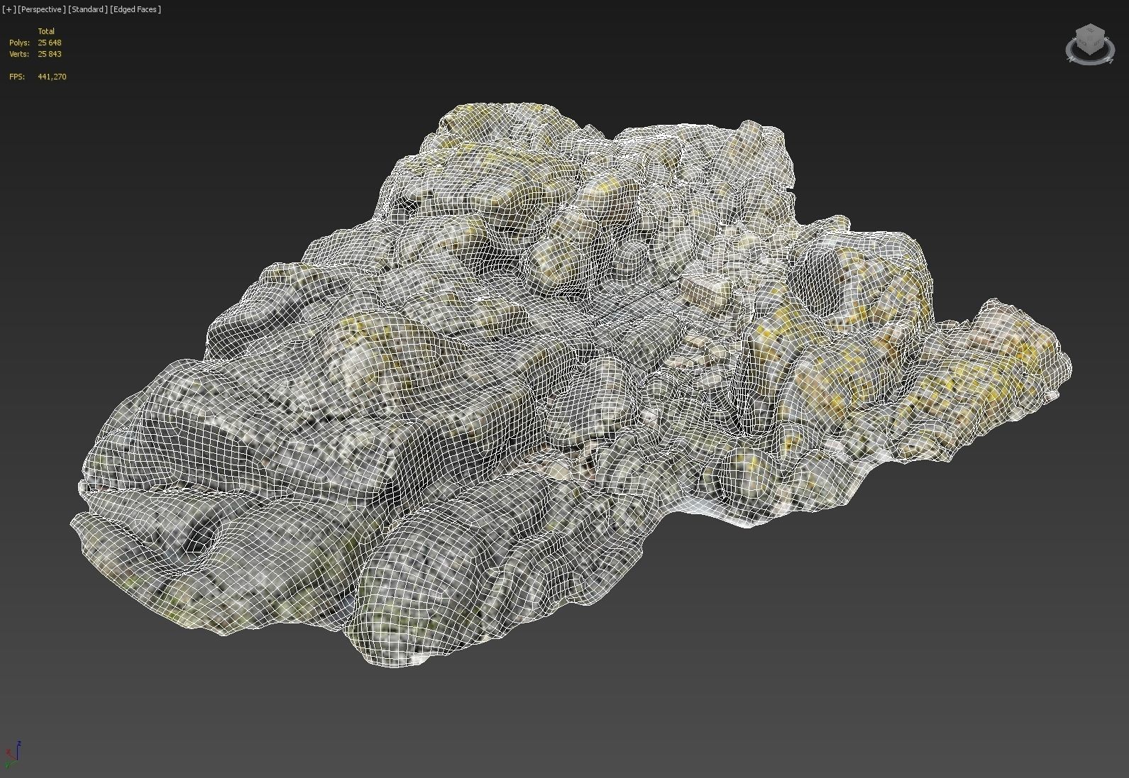 3d scanned rock cliff L 3D model_3