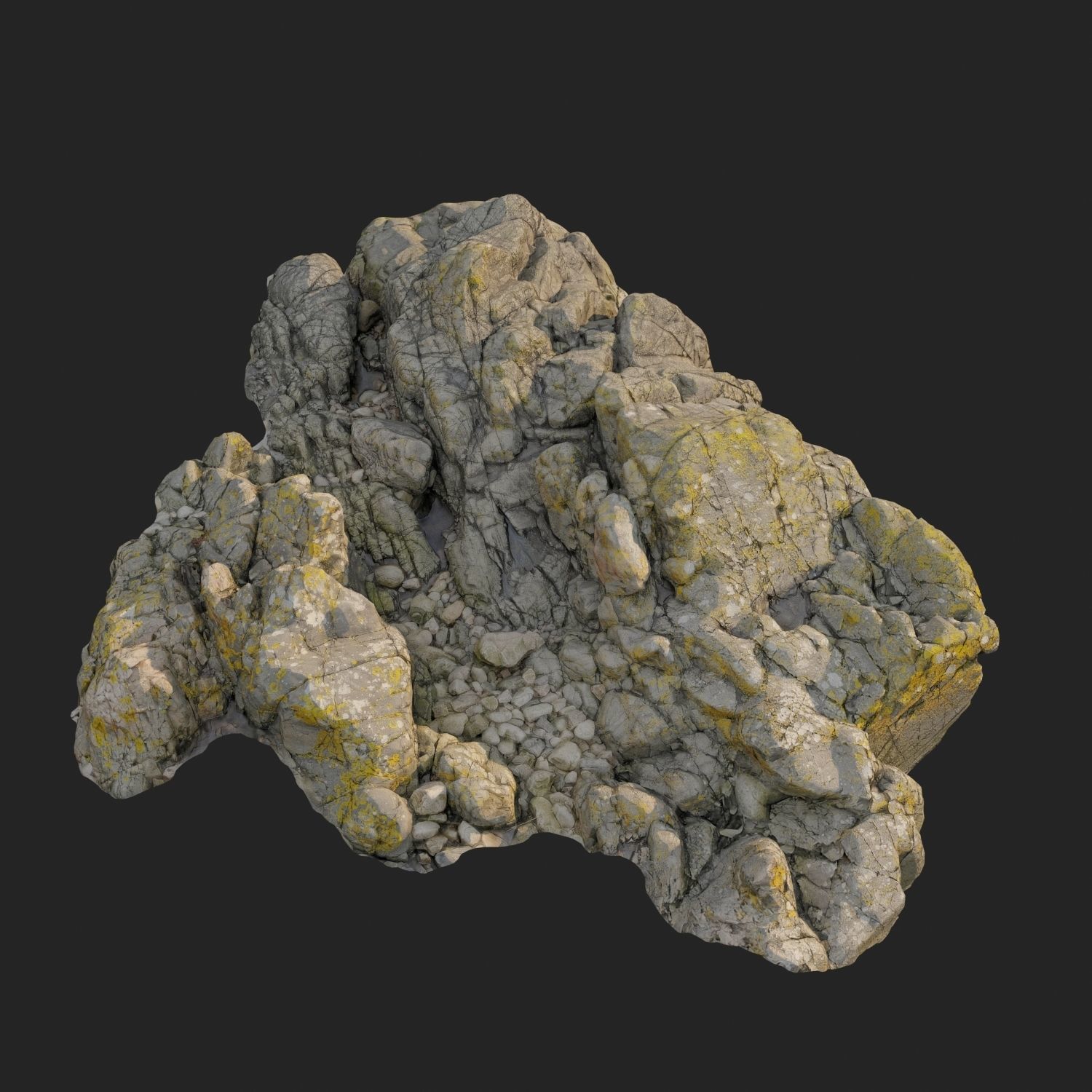 3d scanned rock cliff L 3D model_5