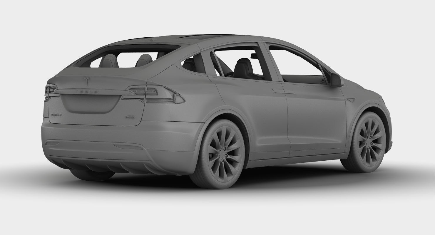 Tesla Model X 2017 detailed interior 3D model_27