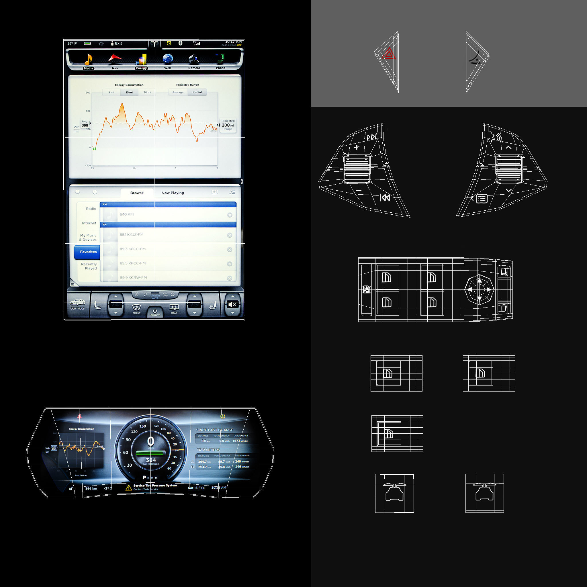 Tesla Model X 2017 detailed interior 3D model_28