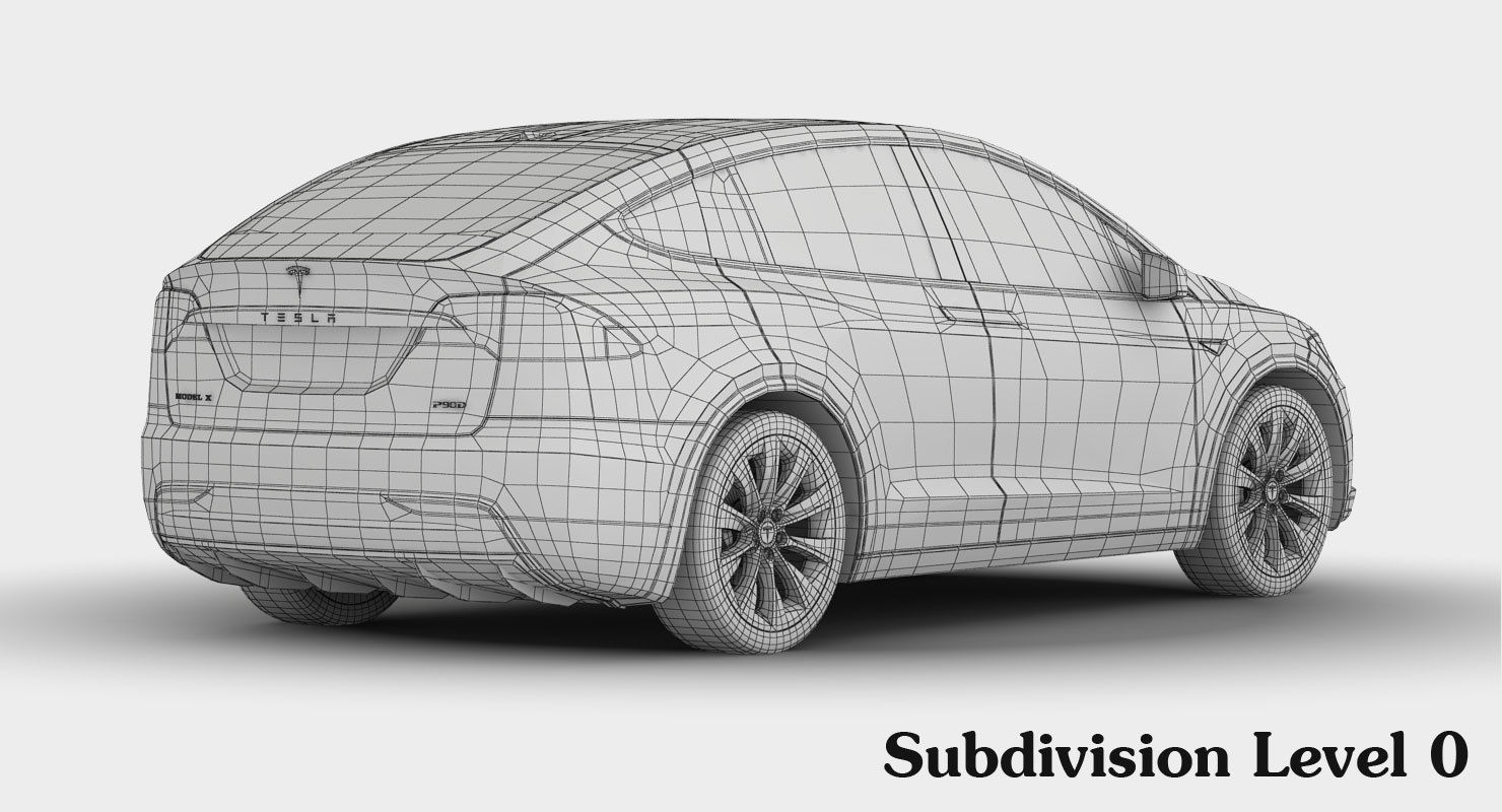 Tesla Model X 2017 detailed interior 3D model_22