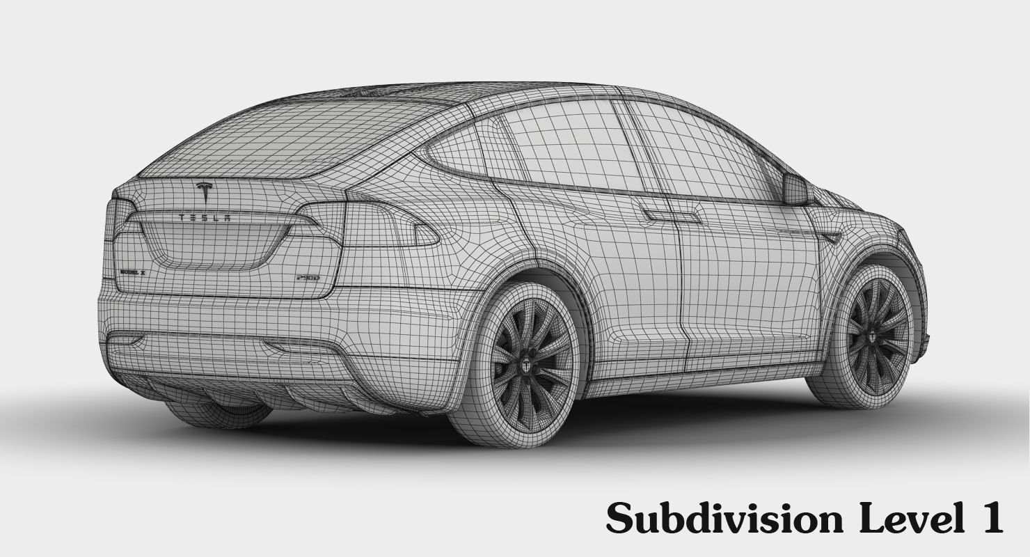 Tesla Model X 2017 detailed interior 3D model_23